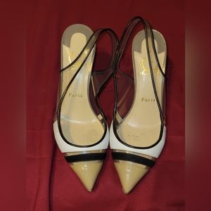 CHRISTIAN LOUBOUTIN slingback kitten heel "CLEARANCE" offers welcomed